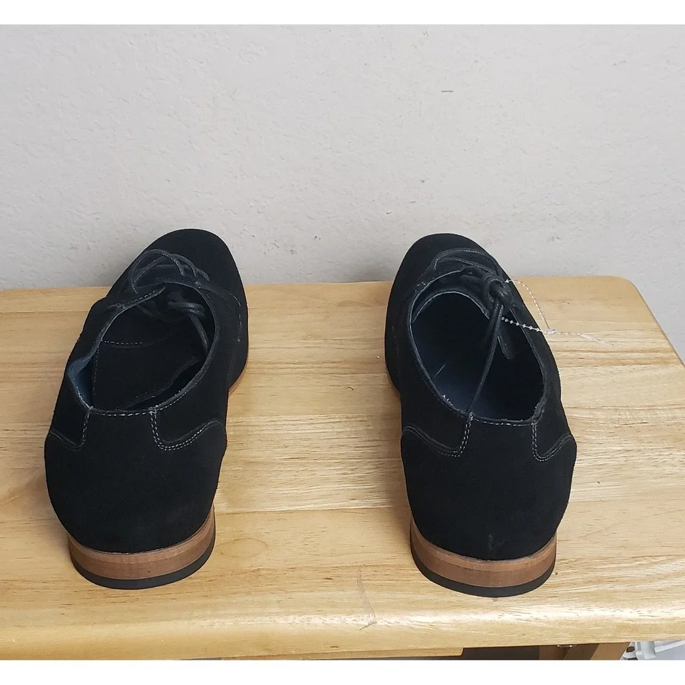 Bruno Marc New York Mens Black Suede Derby Lace Up Dress Shoes Size 12‎ Formal